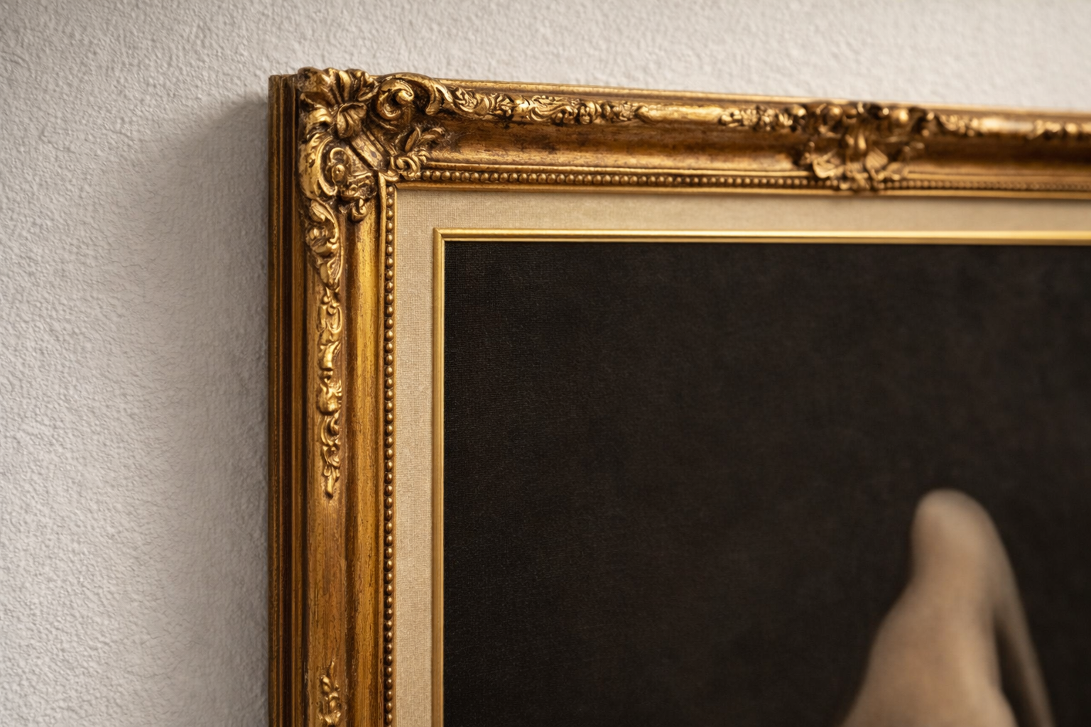 Antique Framed Art — Female Torso Study (Circa 1900–1930)