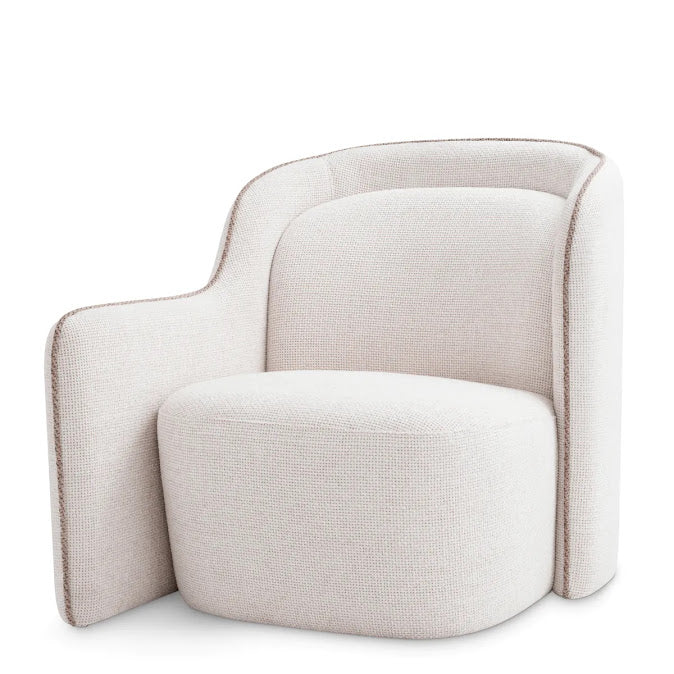 White Right Accent Chair