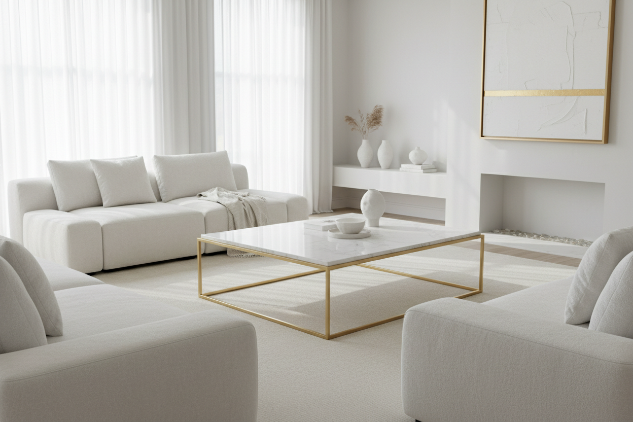 Manhattan Coffee Table - Marble and Gold