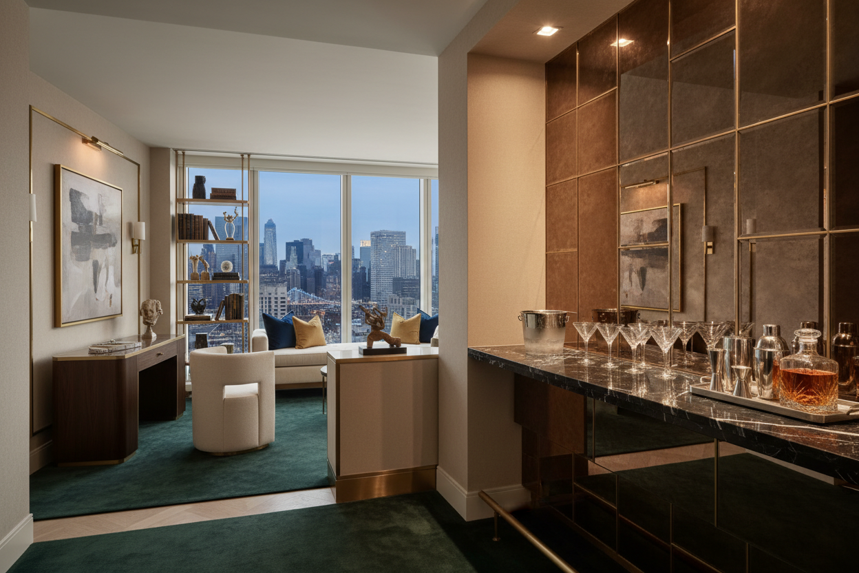 New York Wall Mirror Bronze