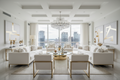 Manhattan Sofa - Cream & Gold