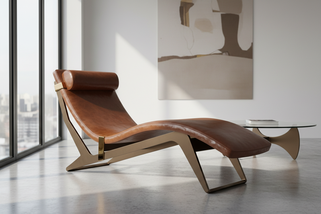 The Monaco Curve leather chaise