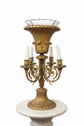 19th Century French Napoleon III Gilt Bronze Candelabra and Centerpiece Tazza