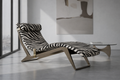The Monaco Curve Zebra hide chaise